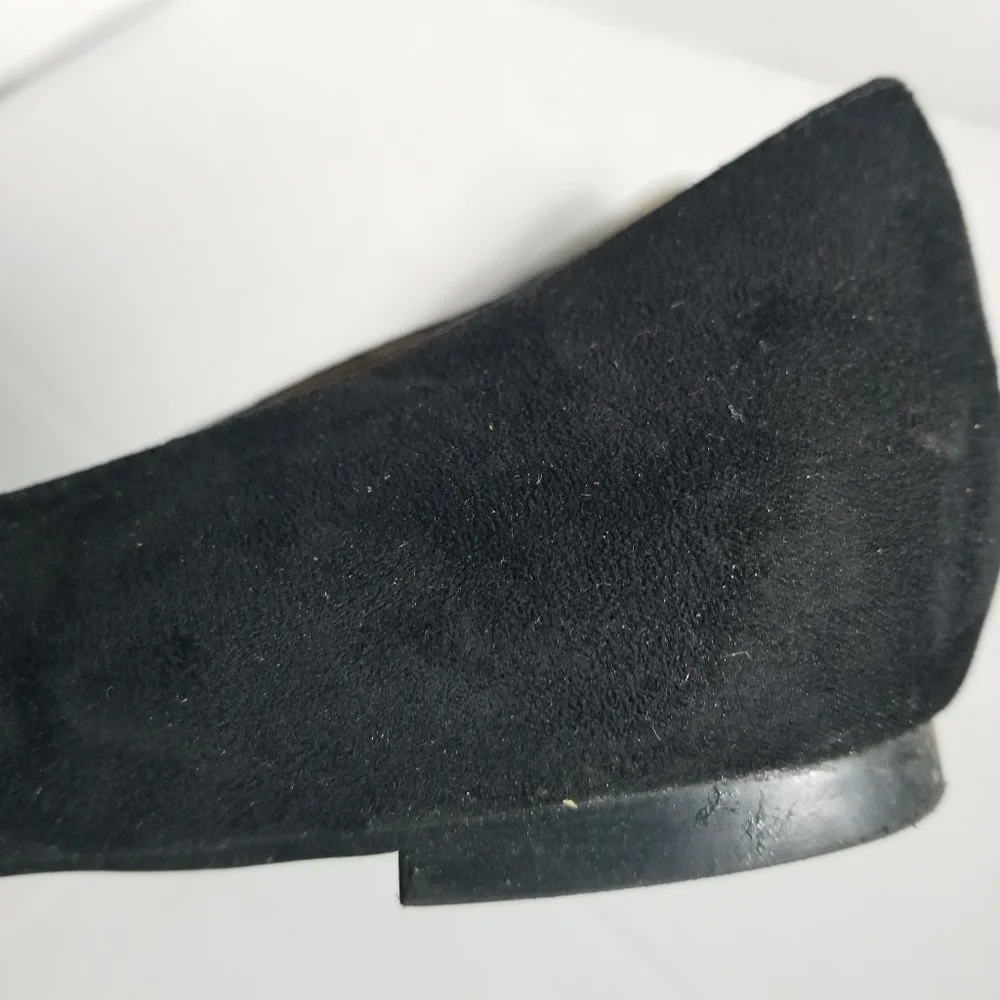 A NEW DAY BLACK SMALL HEEL SLIP ONS SIZE 9